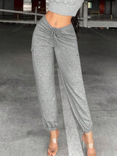 SXY Drawstring Waist Flap Pocket Sweatpants